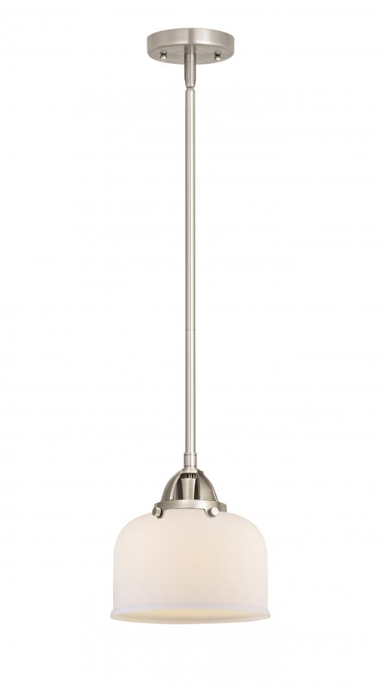 Bell - 1 Light - 8 inch - Brushed Satin Nickel - Stem hung - Mini Pendant