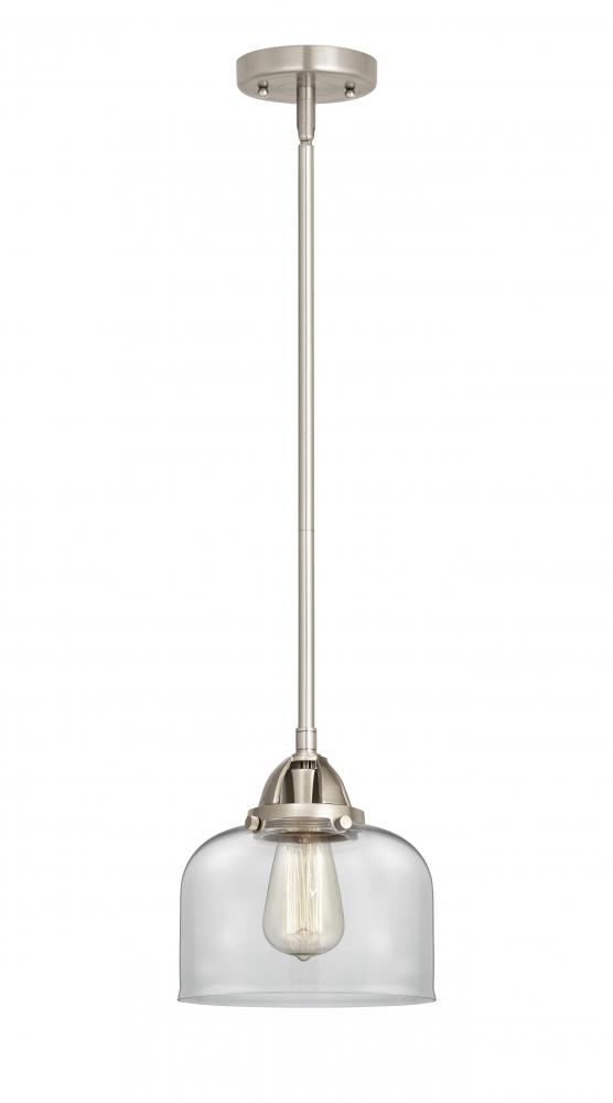 Bell - 1 Light - 8 inch - Brushed Satin Nickel - Stem hung - Mini Pendant