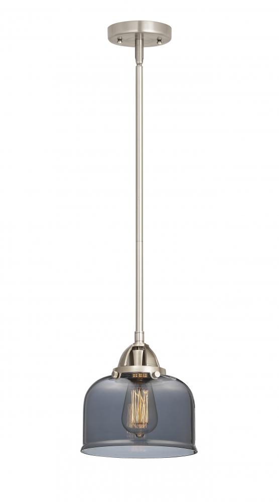 Bell - 1 Light - 8 inch - Brushed Satin Nickel - Stem hung - Mini Pendant