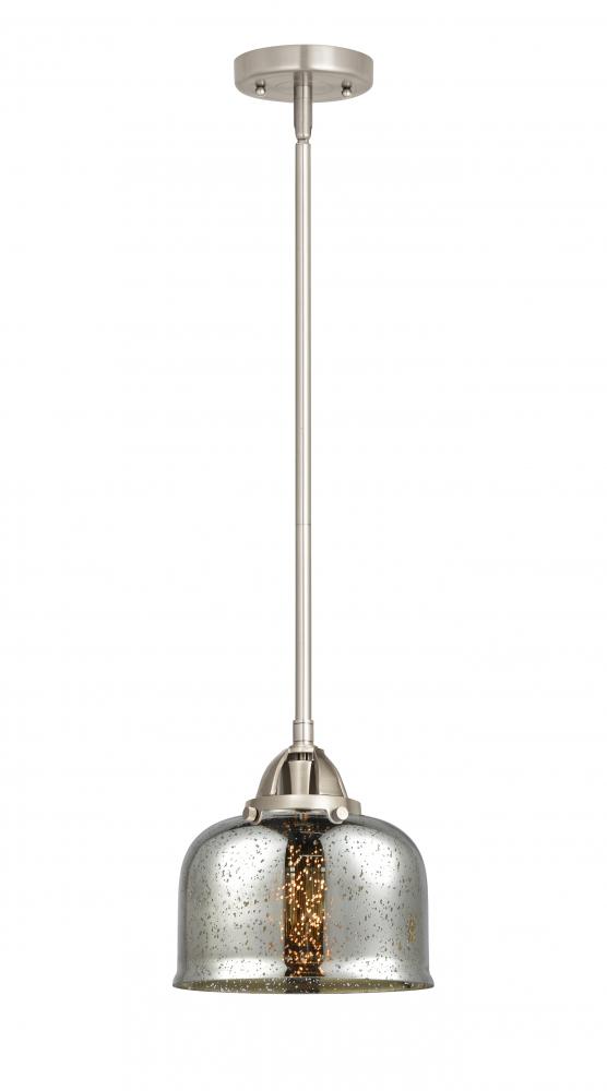 Bell - 1 Light - 8 inch - Brushed Satin Nickel - Stem hung - Mini Pendant