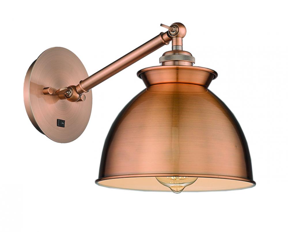 Adirondack - 1 Light - 8 inch - Antique Copper - Adjustable Sconce
