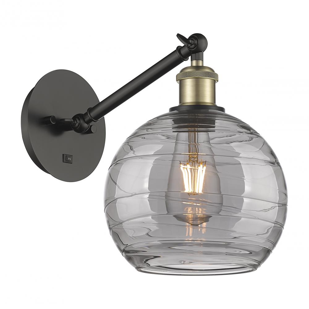 Athens Deco Swirl - 1 Light - 8 inch - Black Antique Brass - Adjustable Sconce