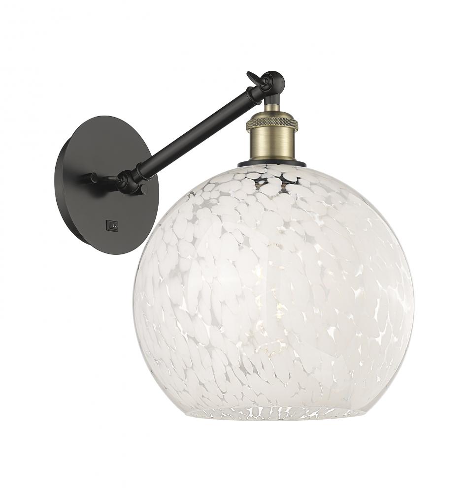 White Mouchette - 1 Light - 10 inch - Black Antique Brass - Sconce