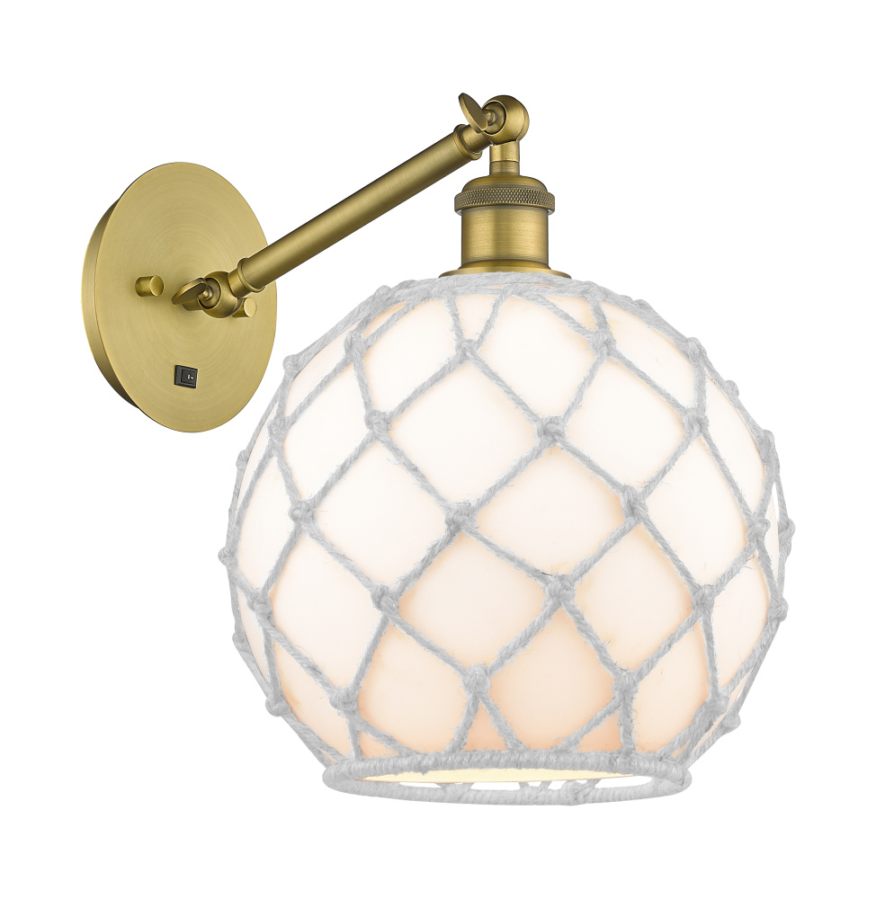 Farmhouse Rope - 1 Light - 10 inch - Brushed Brass - Adjustable - Sconce