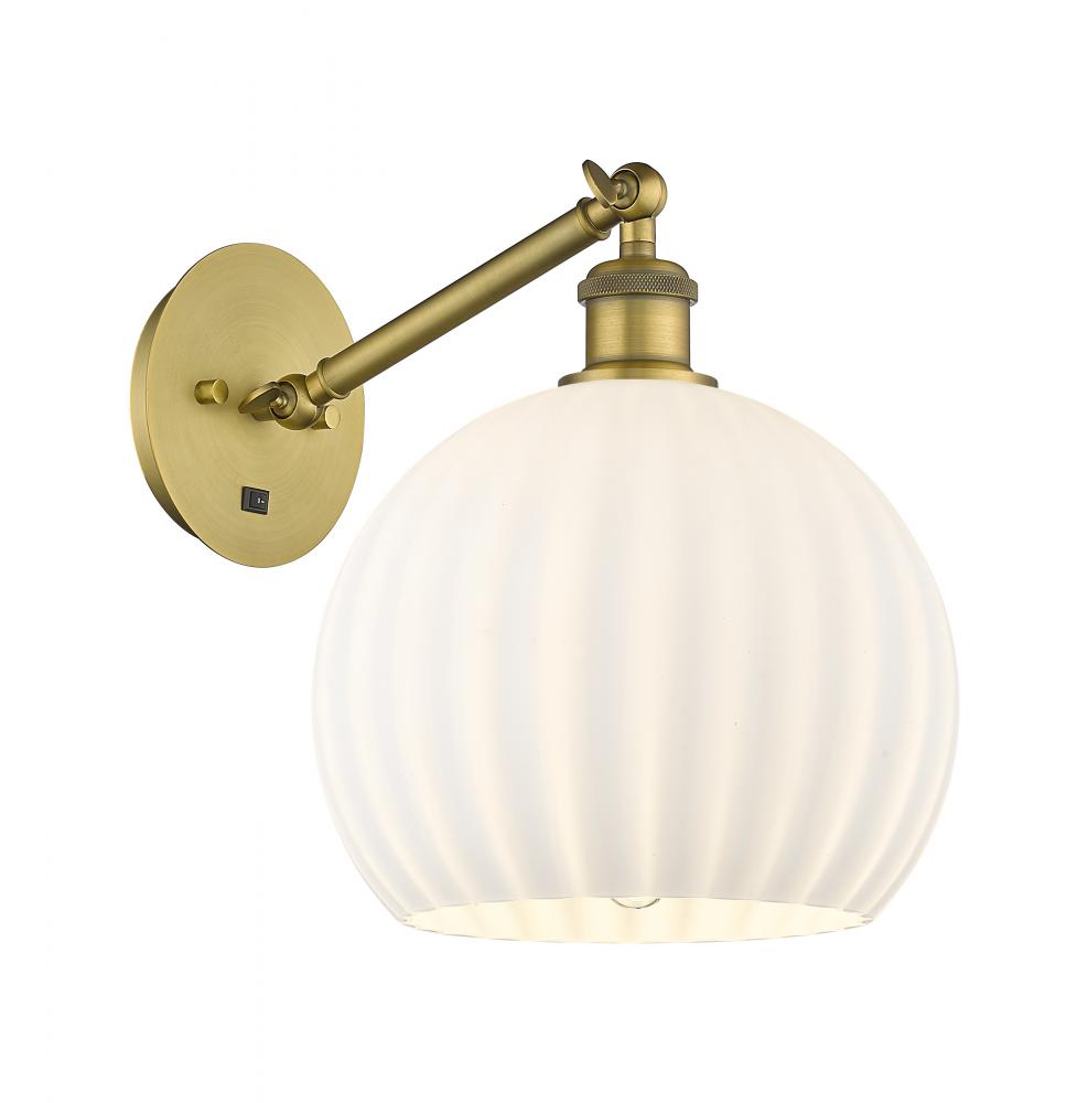 White Venetian - 1 Light - 10 inch - Brushed Brass - Sconce