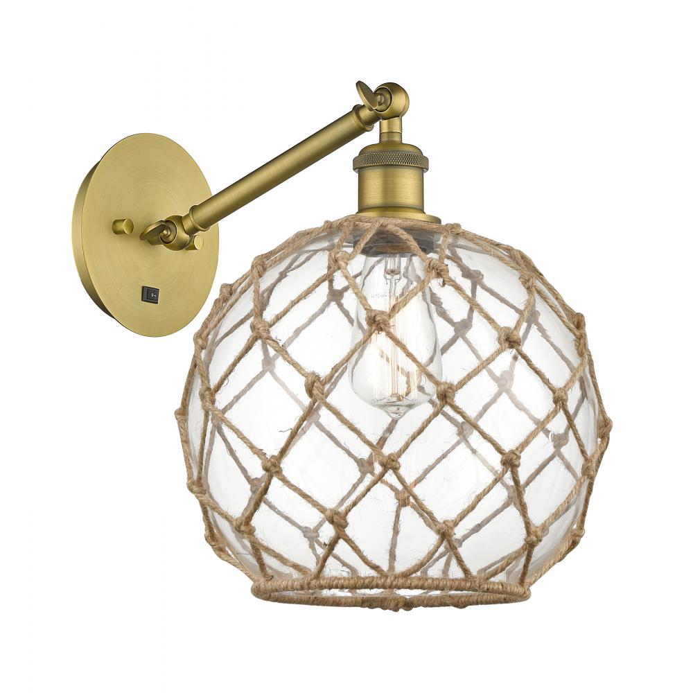 Farmhouse Rope - 1 Light - 10 inch - Brushed Brass - Adjustable - Sconce