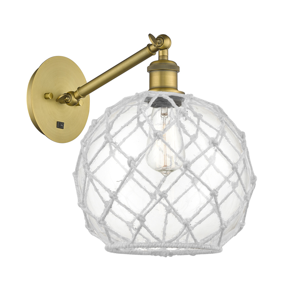 Farmhouse Rope - 1 Light - 10 inch - Brushed Brass - Adjustable - Sconce