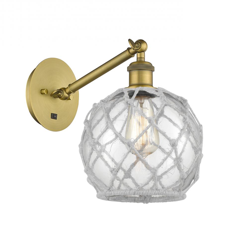 Farmhouse Rope - 1 Light - 8 inch - Brushed Brass - Adjustable Sconce