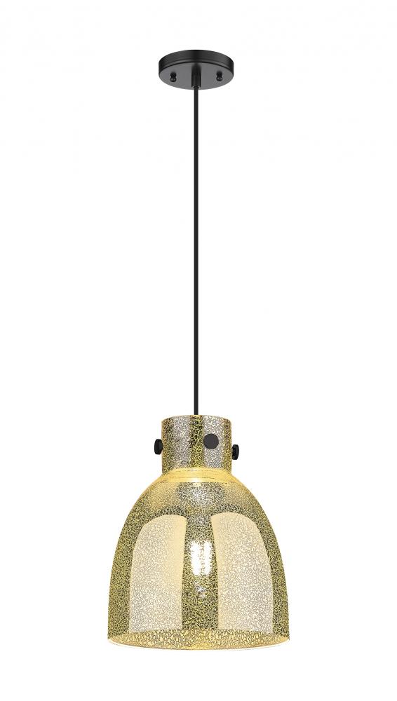 Newton Bell - 1 Light - 10 inch - Matte Black - Cord hung - Pendant