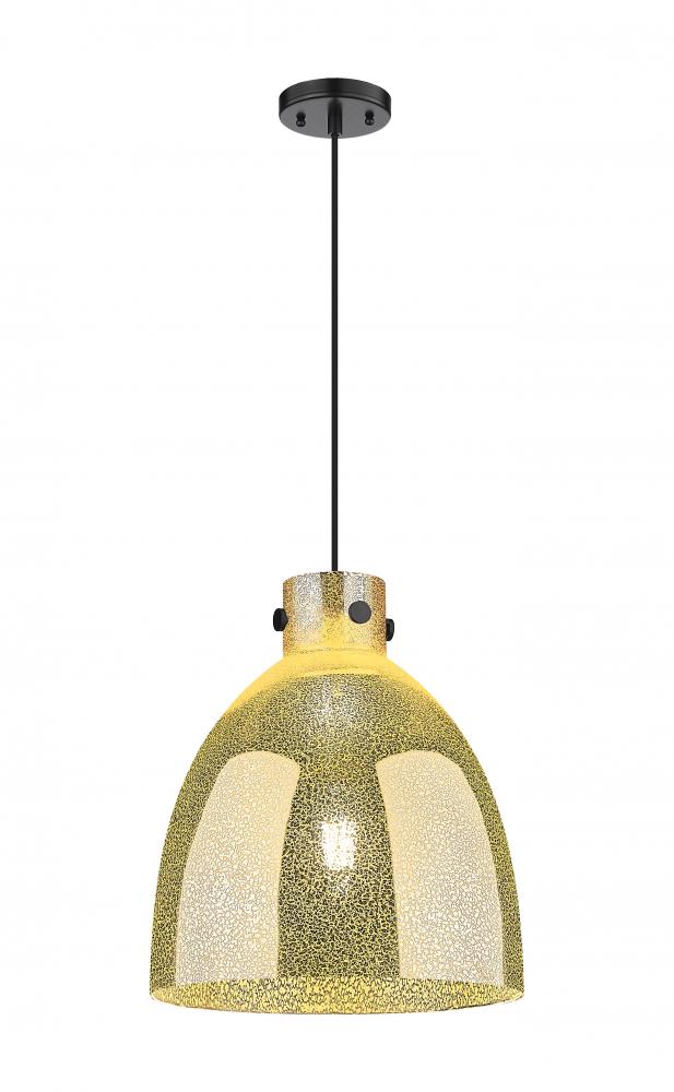 Newton Bell - 1 Light - 14 inch - Matte Black - Cord hung - Pendant