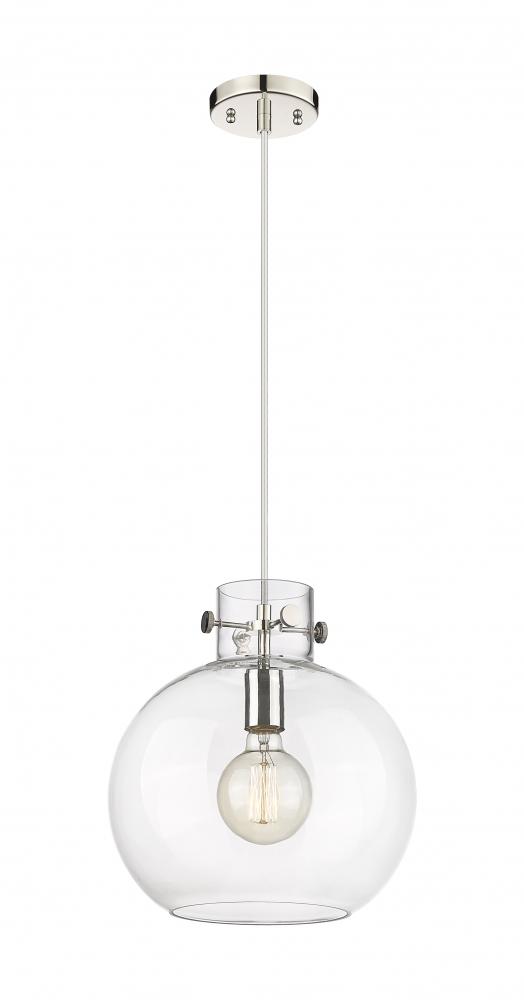Newton Sphere - 1 Light - 12 inch - Polished Nickel - Cord hung - Mini Pendant