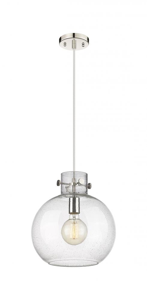 Newton Sphere - 1 Light - 12 inch - Polished Nickel - Cord hung - Mini Pendant