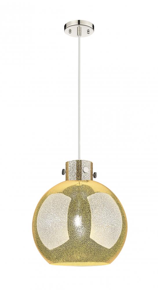 Newton Sphere - 1 Light - 14 inch - Polished Nickel - Cord hung - Pendant
