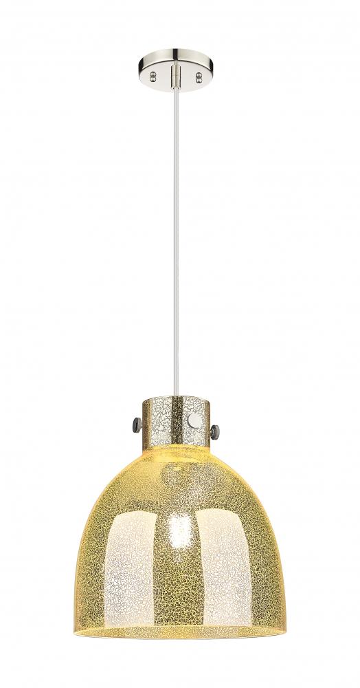 Newton Bell - 1 Light - 12 inch - Polished Nickel - Cord hung - Pendant