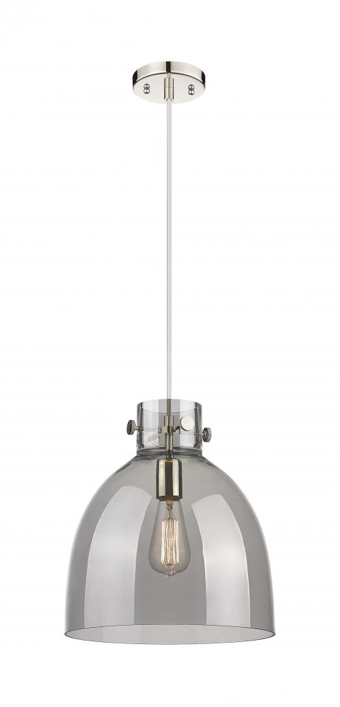 Newton Bell - 1 Light - 12 inch - Polished Nickel - Cord hung - Pendant