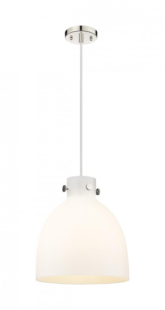 Newton Bell - 1 Light - 12 inch - Polished Nickel - Cord hung - Pendant