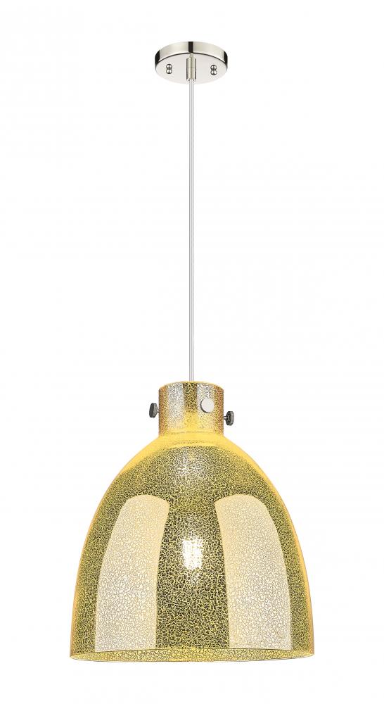 Newton Bell - 1 Light - 14 inch - Polished Nickel - Cord hung - Pendant