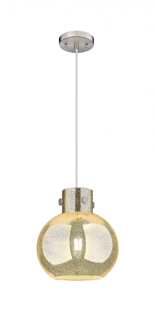 Newton Sphere - 1 Light - 10 inch - Brushed Satin Nickel - Cord hung - Mini Pendant