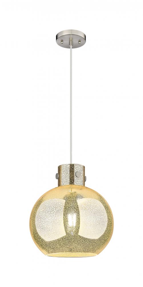 Newton Sphere - 1 Light - 12 inch - Brushed Satin Nickel - Cord hung - Mini Pendant