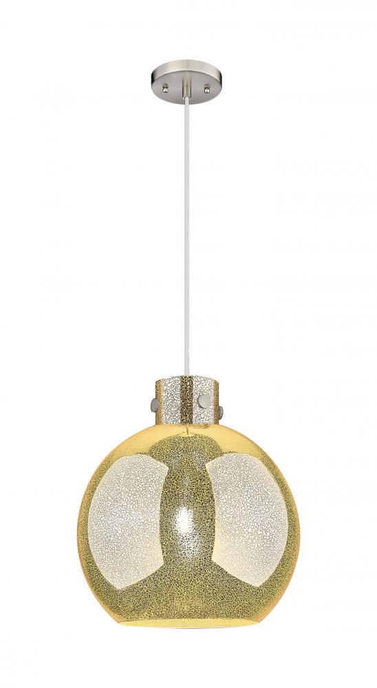 Newton Sphere - 1 Light - 14 inch - Satin Nickel - Cord hung - Pendant