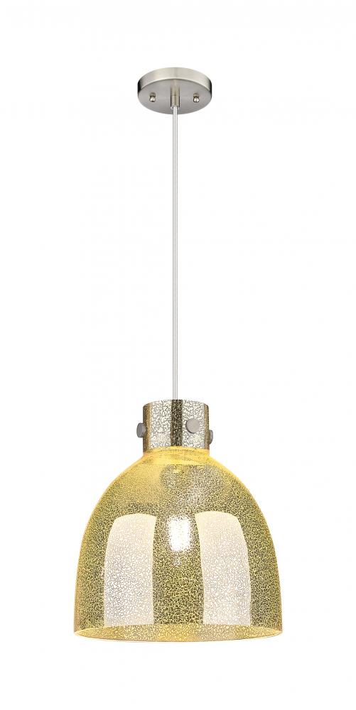 Newton Bell - 1 Light - 12 inch - Satin Nickel - Cord hung - Pendant