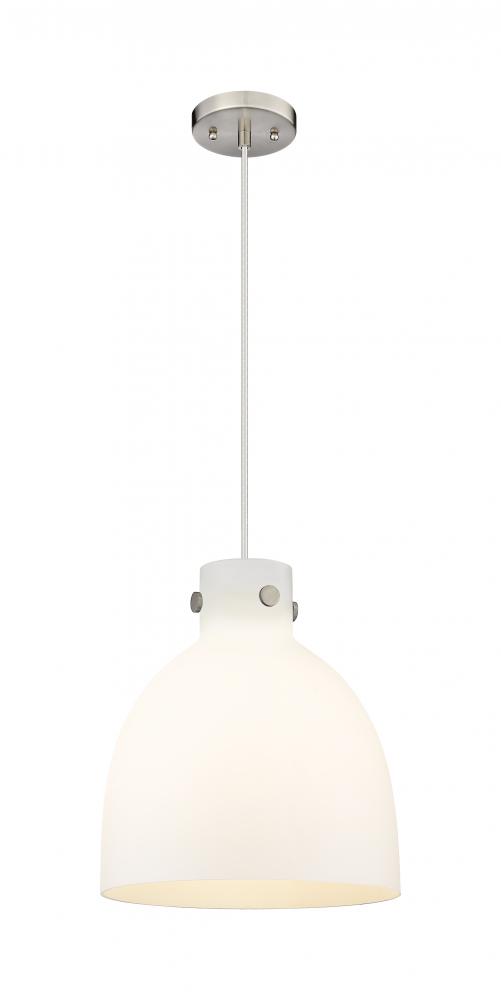 Newton Bell - 1 Light - 12 inch - Satin Nickel - Cord hung - Pendant