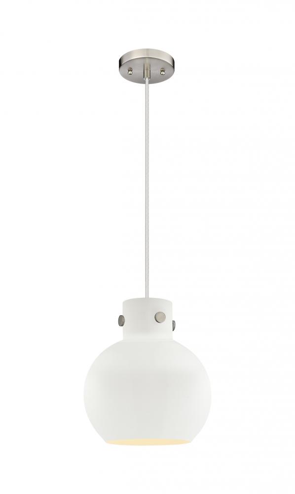 Newton Sphere - 1 Light - 10 inch - Satin Nickel - Cord hung - Pendant