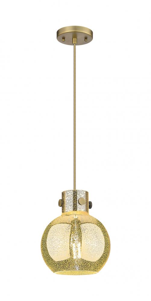 Newton Sphere - 1 Light - 8 inch - Brushed Brass - Cord hung - Mini Pendant