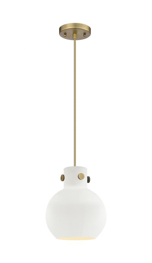Newton Sphere - 1 Light - 8 inch - Brushed Brass - Cord hung - Pendant