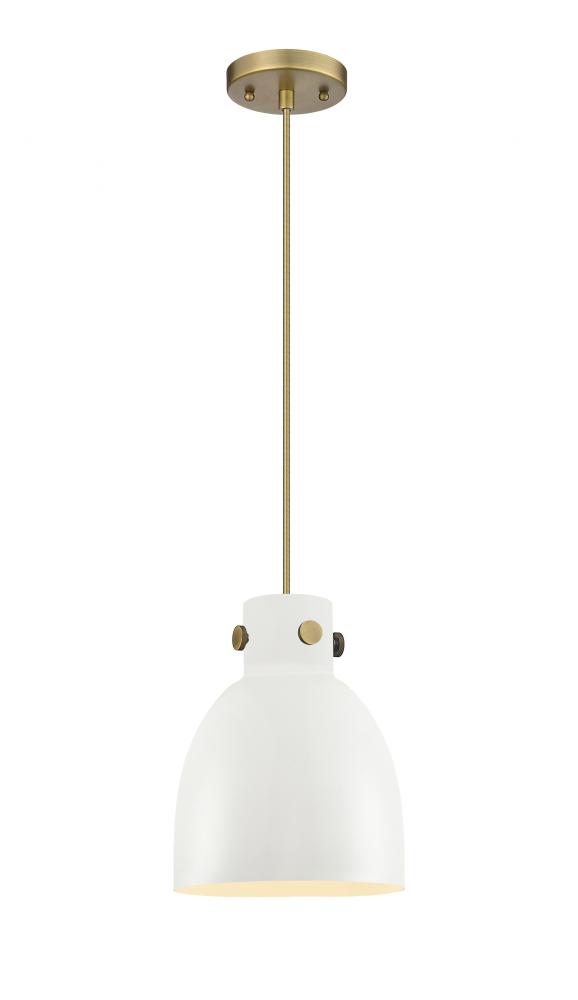 Newton Bell - 1 Light - 8 inch - Brushed Brass - Cord hung - Pendant