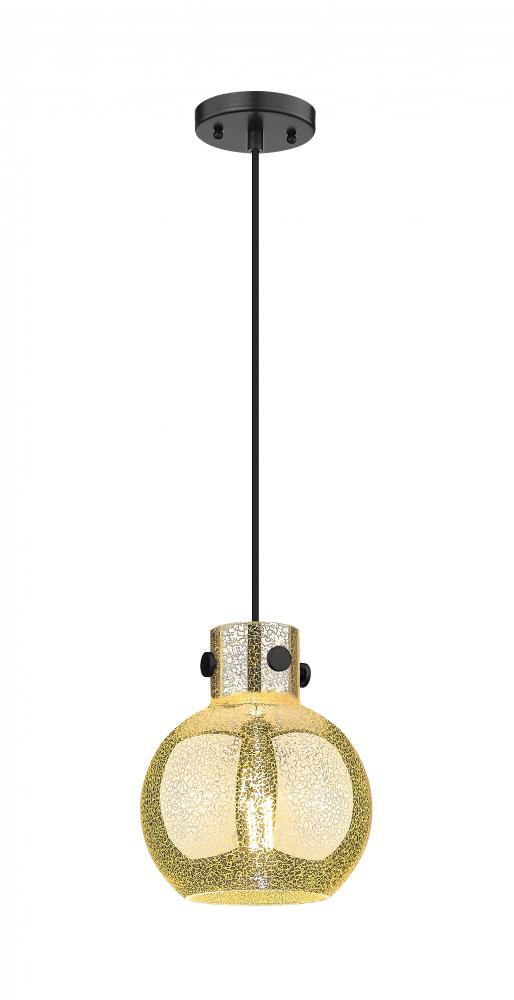 Newton Sphere - 1 Light - 8 inch - Matte Black - Cord hung - Mini Pendant