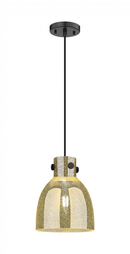 Newton Bell - 1 Light - 8 inch - Matte Black - Cord hung - Pendant