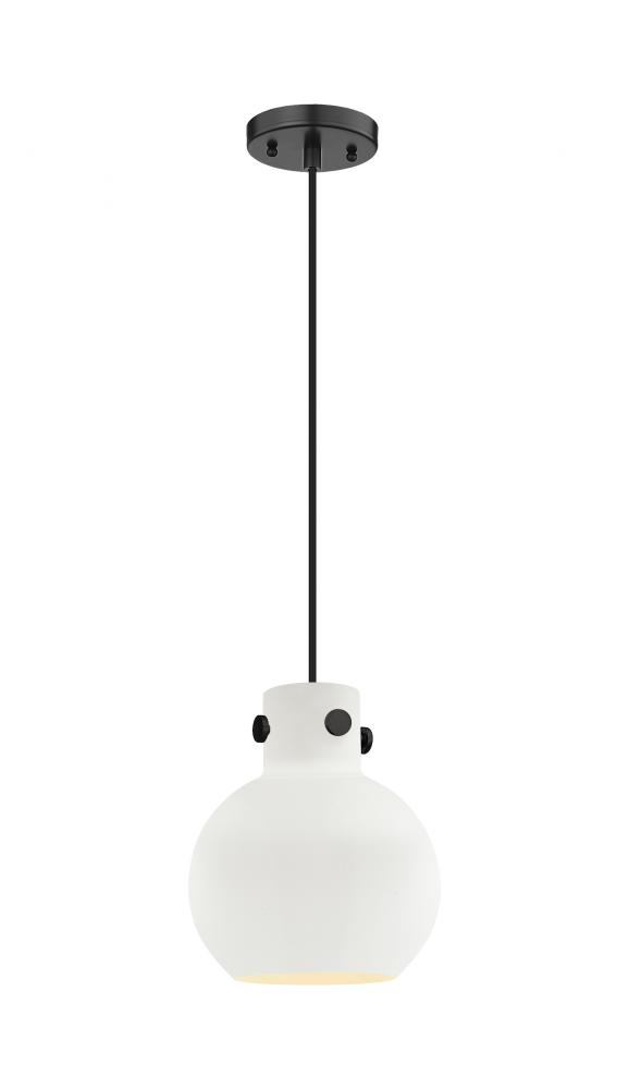 Newton Sphere - 1 Light - 8 inch - Matte Black - Cord hung - Pendant