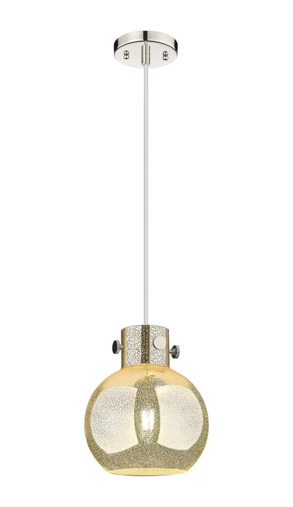 Newton Sphere - 1 Light - 8 inch - Polished Nickel - Cord hung - Mini Pendant