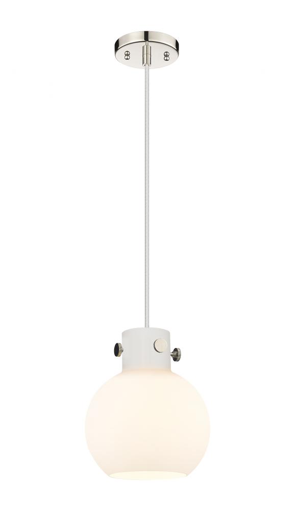 Newton Sphere - 1 Light - 8 inch - Polished Nickel - Cord hung - Mini Pendant