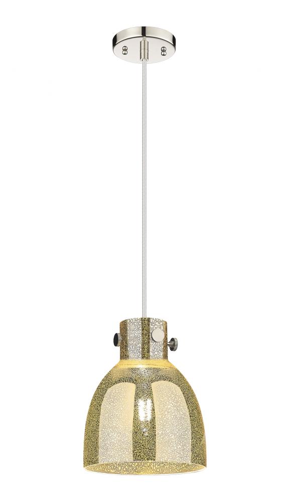 Newton Bell - 1 Light - 8 inch - Polished Nickel - Cord hung - Pendant