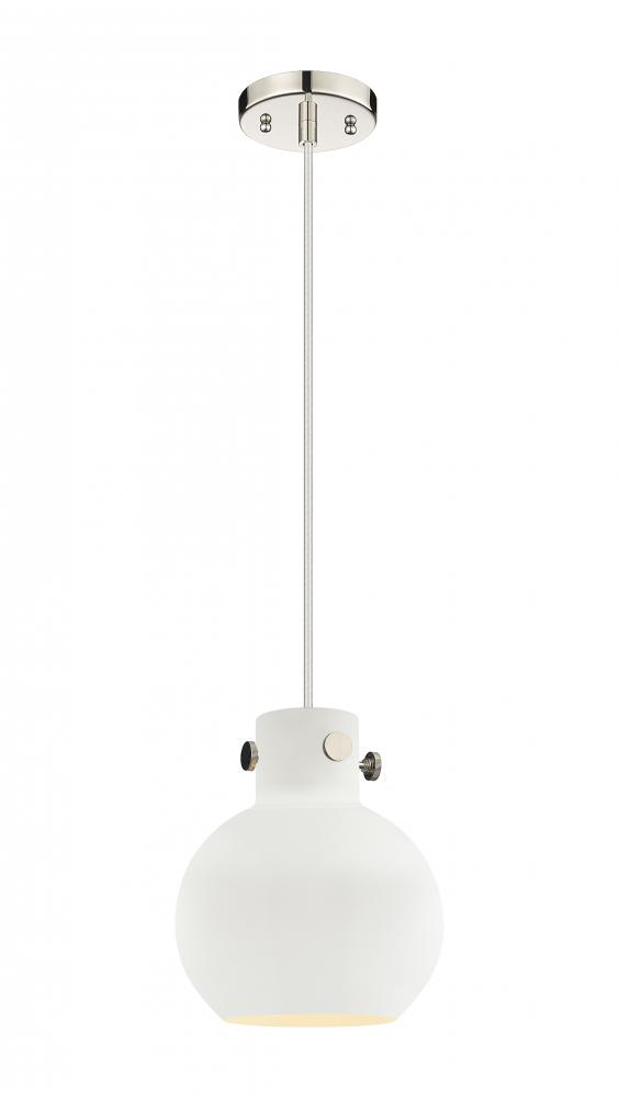 Newton Sphere - 1 Light - 8 inch - Polished Nickel - Cord hung - Pendant