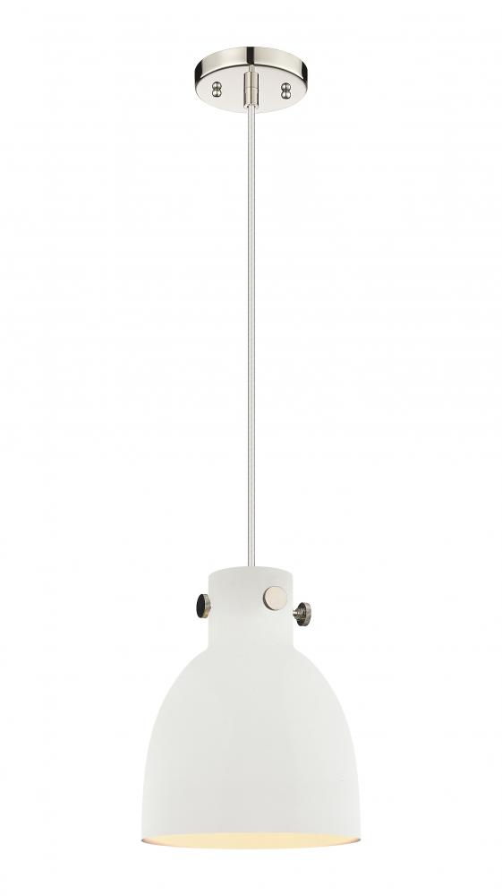 Newton Bell - 1 Light - 8 inch - Polished Nickel - Cord hung - Pendant