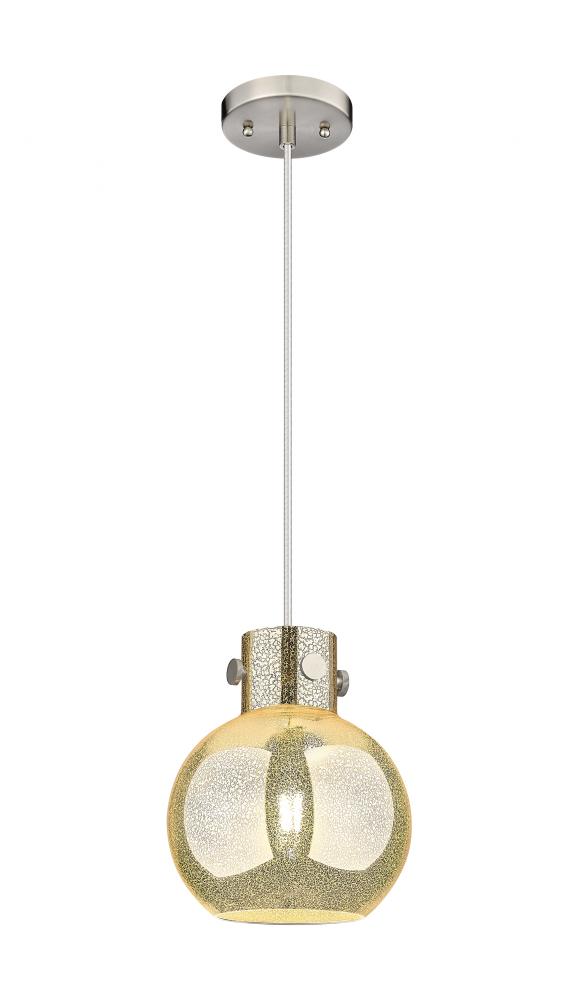 Newton Sphere - 1 Light - 8 inch - Brushed Satin Nickel - Cord hung - Mini Pendant