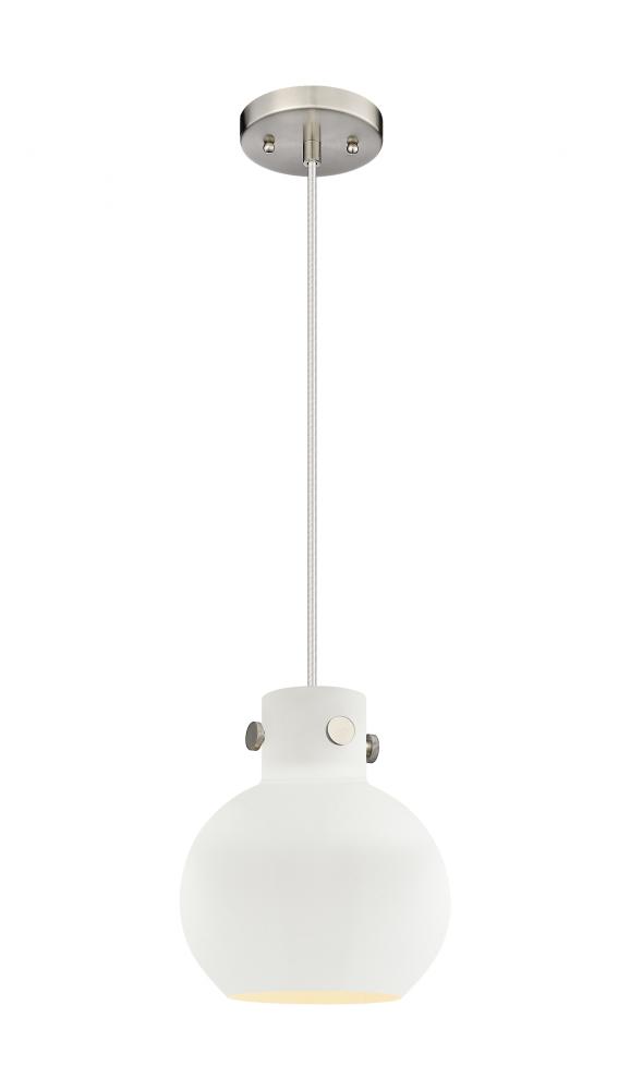 Newton Sphere - 1 Light - 8 inch - Satin Nickel - Cord hung - Pendant
