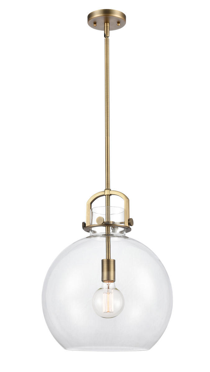 Newton Sphere - 1 Light - 14 inch - Brushed Brass - Stem hung - Pendant