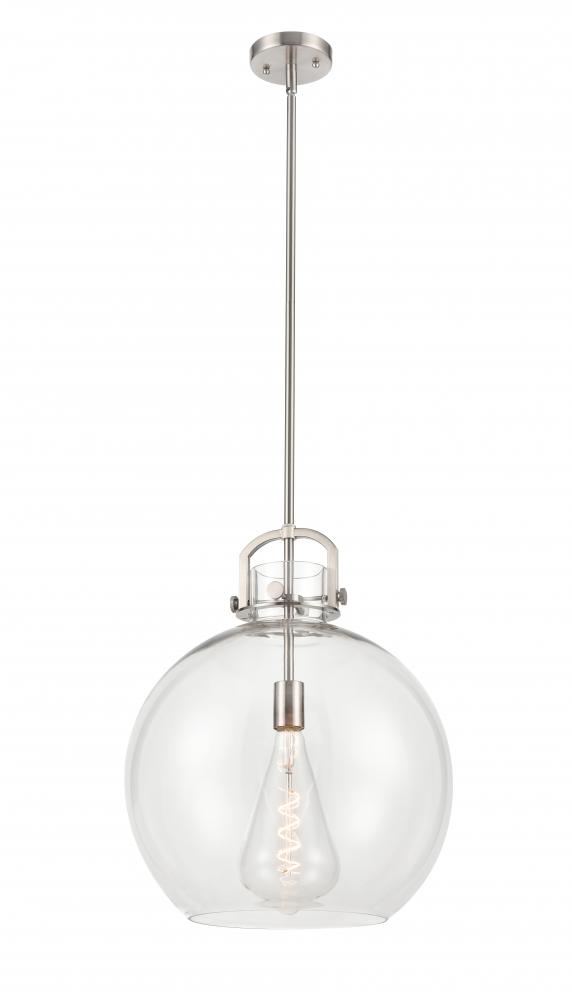 Newton Sphere - 1 Light - 16 inch - Brushed Satin Nickel - Stem hung - Pendant