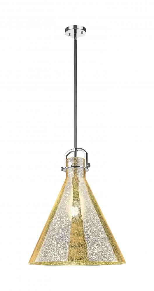 Newton Cone - 1 Light - 18 inch - Polished Nickel - Pendant