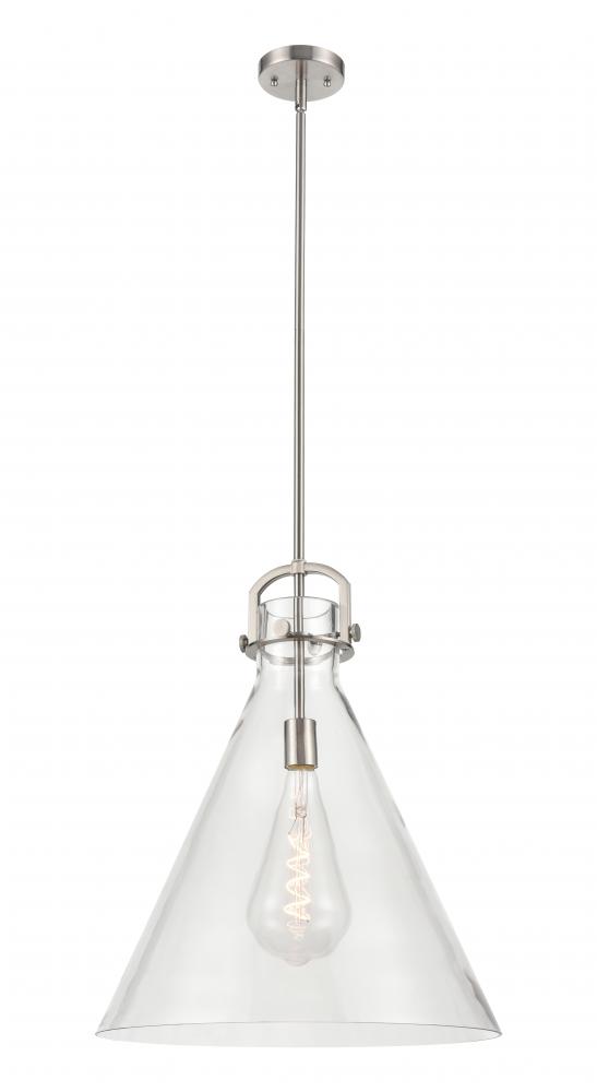 Newton Cone - 1 Light - 18 inch - Satin Nickel - Pendant