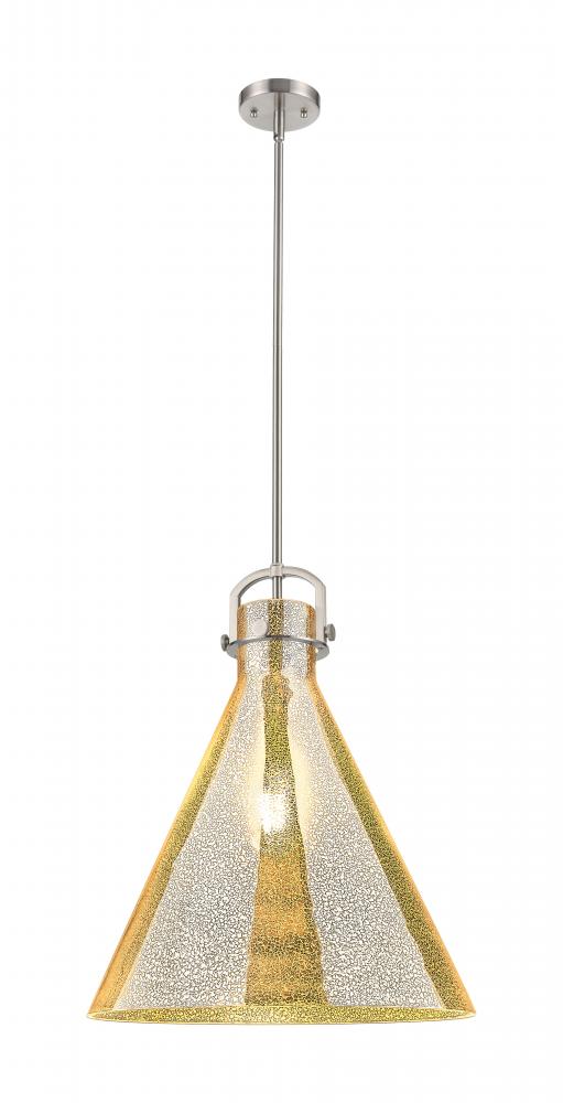 Newton Cone - 1 Light - 18 inch - Satin Nickel - Pendant