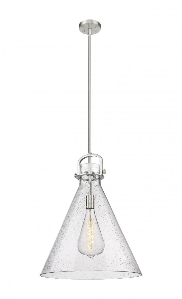 Newton Cone - 1 Light - 18 inch - Satin Nickel - Pendant