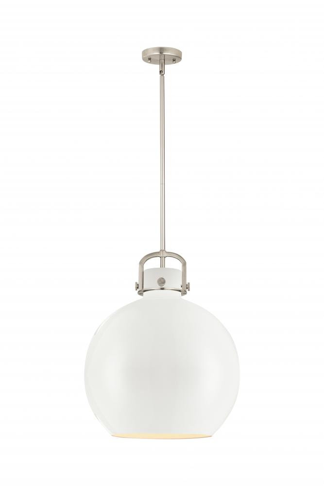 Newton Sphere - 1 Light - 16 inch - Satin Nickel - Pendant