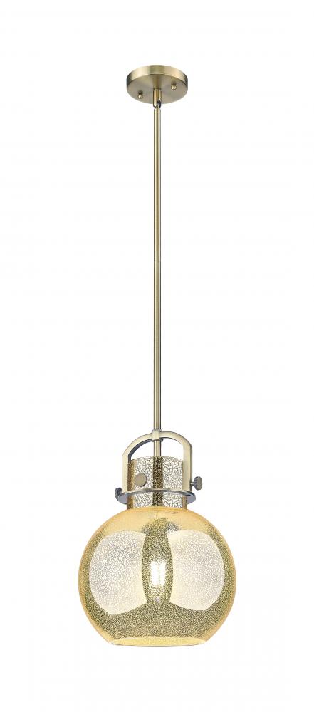 Newton Sphere - 1 Light - 10 inch - Brushed Brass - Stem Hung - Mini Pendant