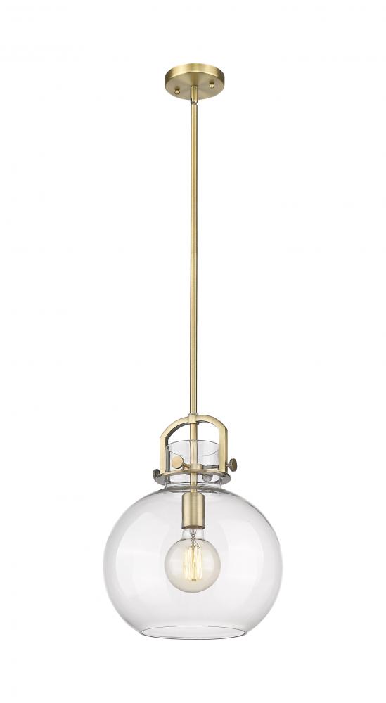 Newton Sphere - 1 Light - 12 inch - Brushed Brass - Stem Hung - Mini Pendant