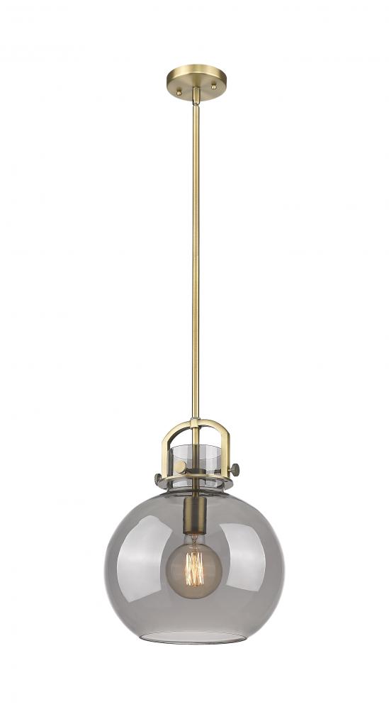 Newton Sphere - 1 Light - 12 inch - Brushed Brass - Stem Hung - Mini Pendant